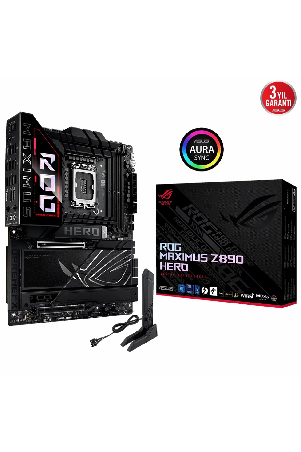 Asus ROG Maximus Z890 Hero 8800MHz (OC) DDR5 Soket LGA1851 M.2 HDMI ATX Anakart