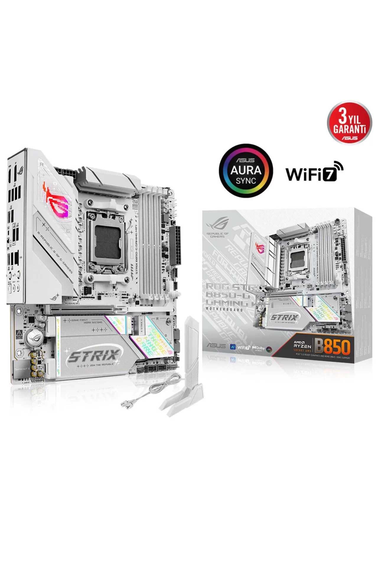Asus ROG Strix B850-G Gaming WIFI 8000MHz (OC) DDR5 Soket AM5 M.2 HDMI DP mATX Anakart