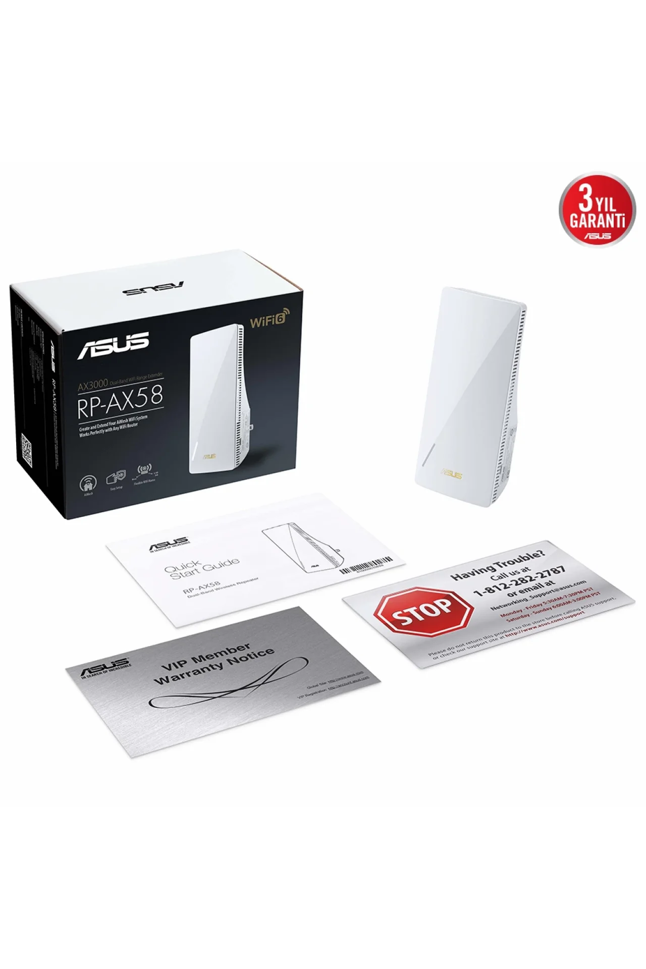 Asus RP-AX58 AX3000 Dual Band WiFi 6 Mesh Menzil Genişletici