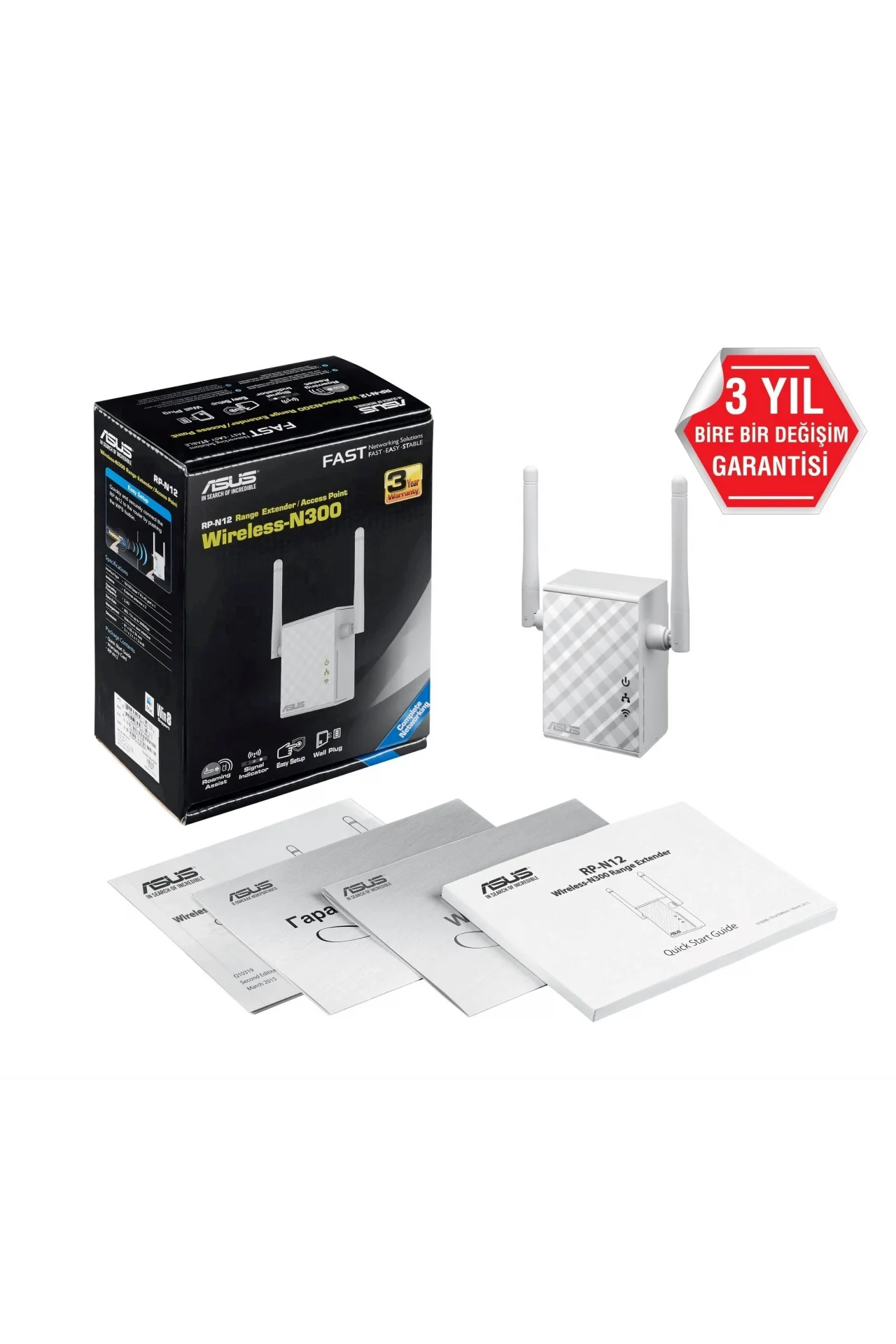 Asus RP-N12 N300 300Mbps 1 Port Menzil Genişletici