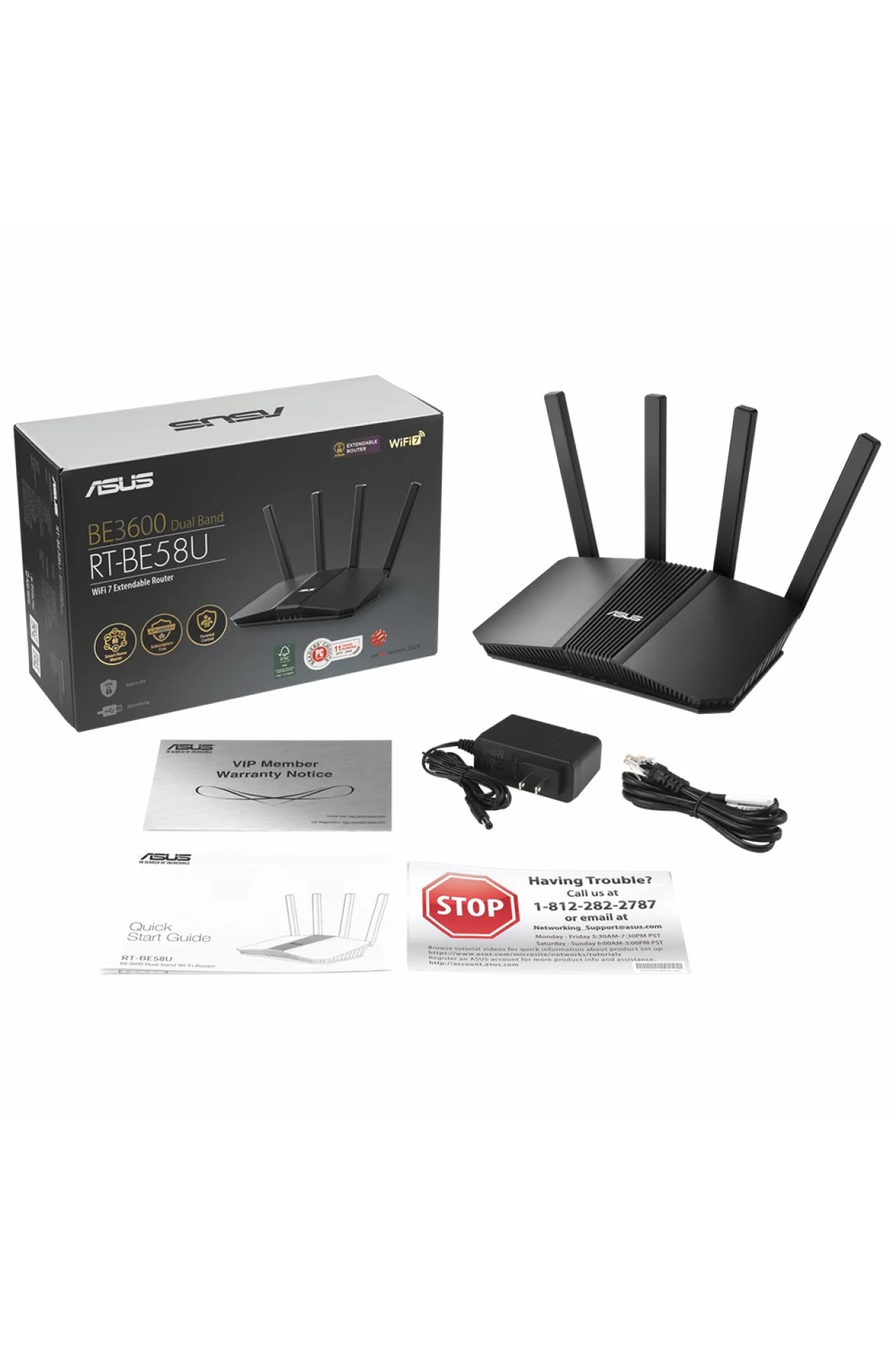 Asus RT-BE58U BE3600 Dual Band Wi-Fi 7 Extendable Router