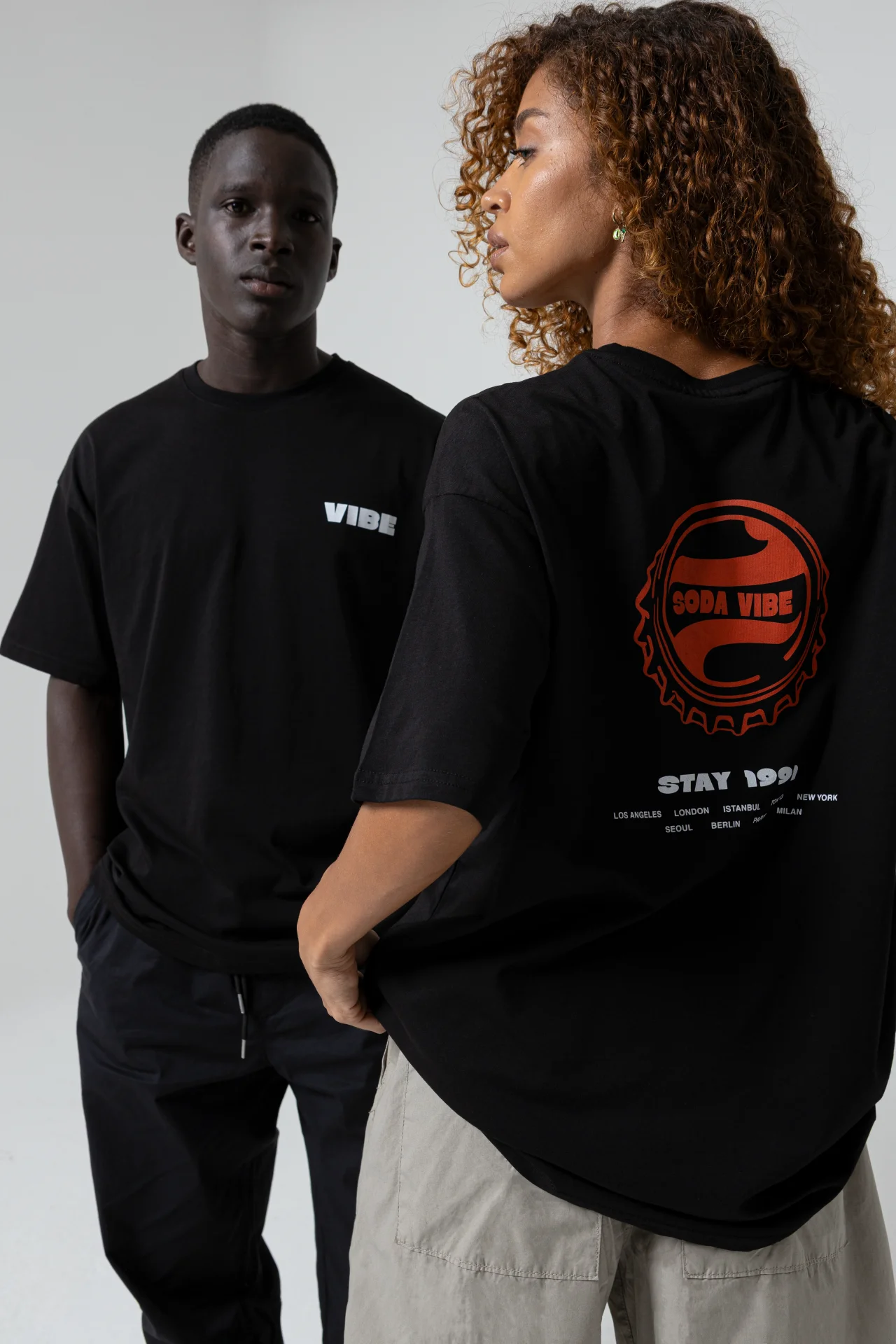 Soda Vibe Oversize Siyah T-Shirt