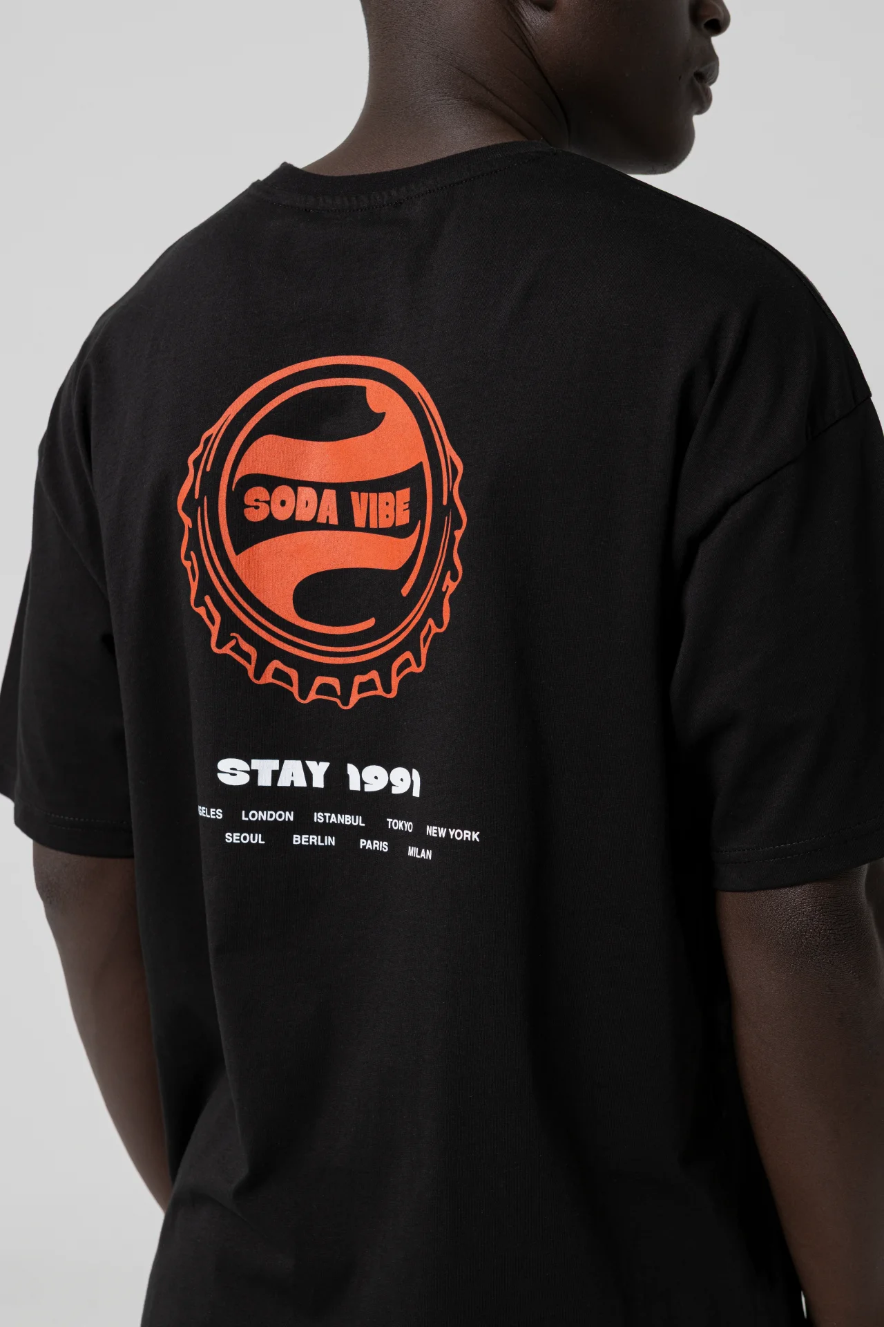 Soda Vibe Oversize Siyah T-Shirt