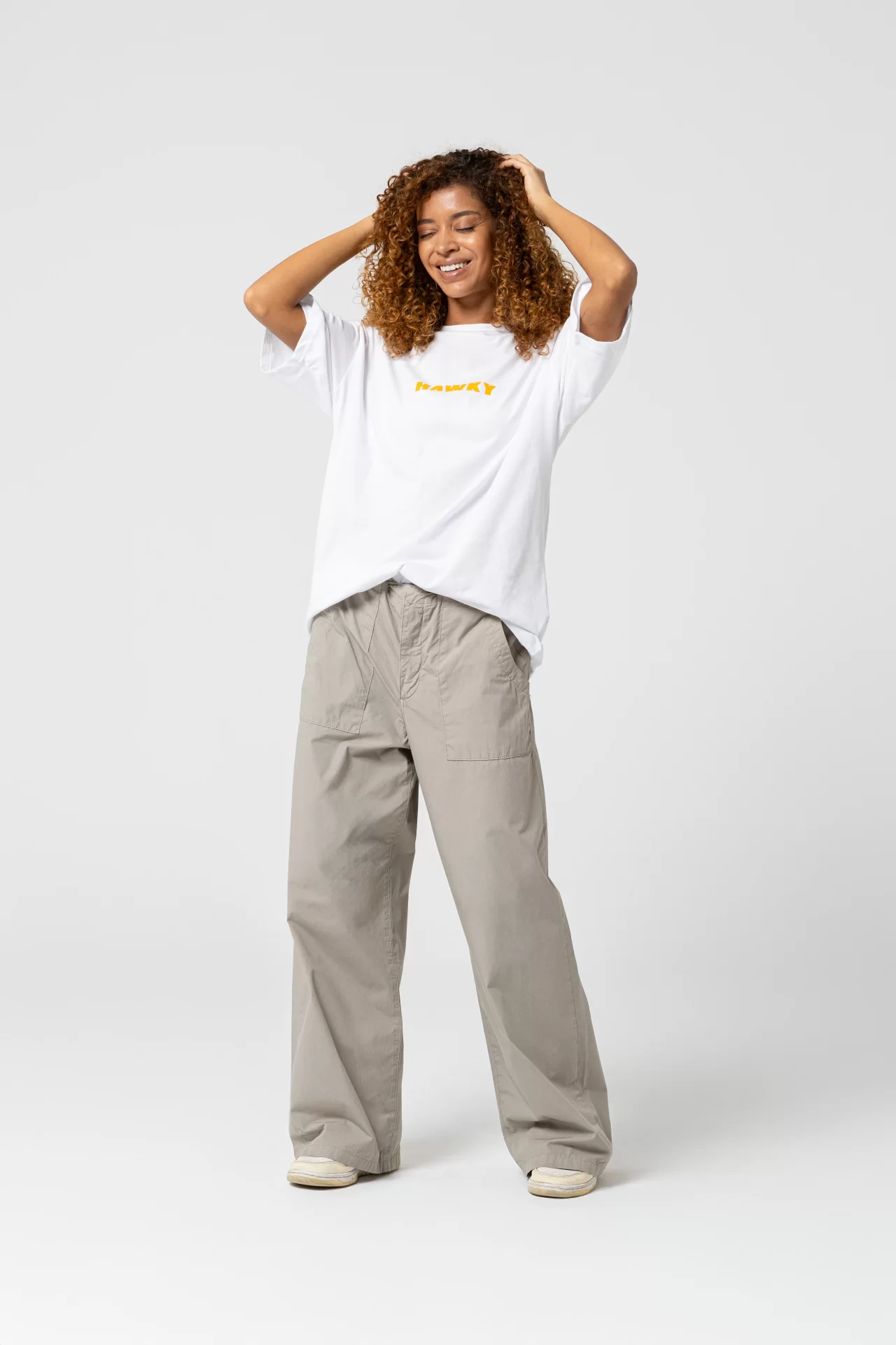 Tropical Oversize Beyaz T-Shirt