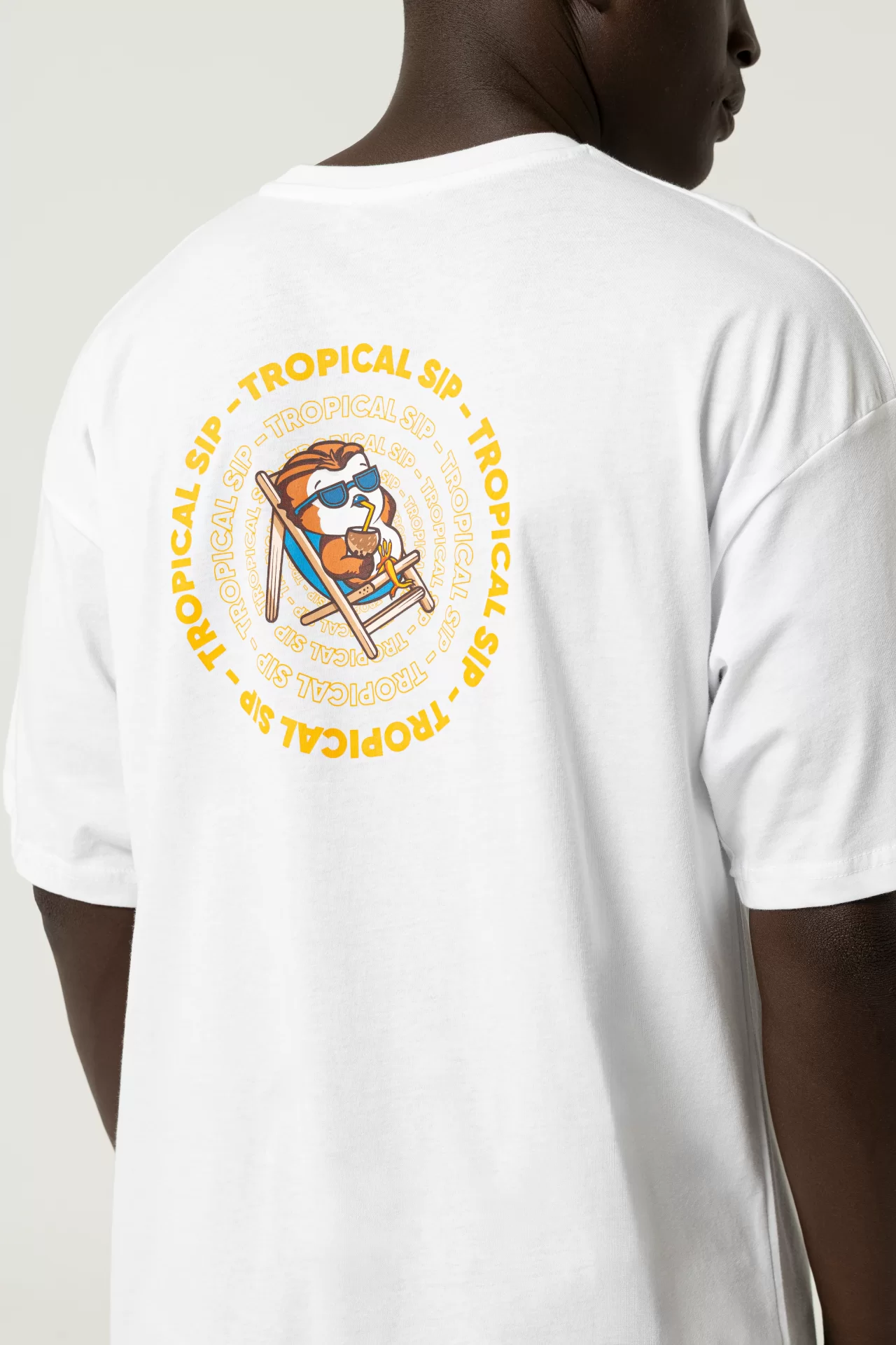 Tropical Oversize Beyaz T-Shirt
