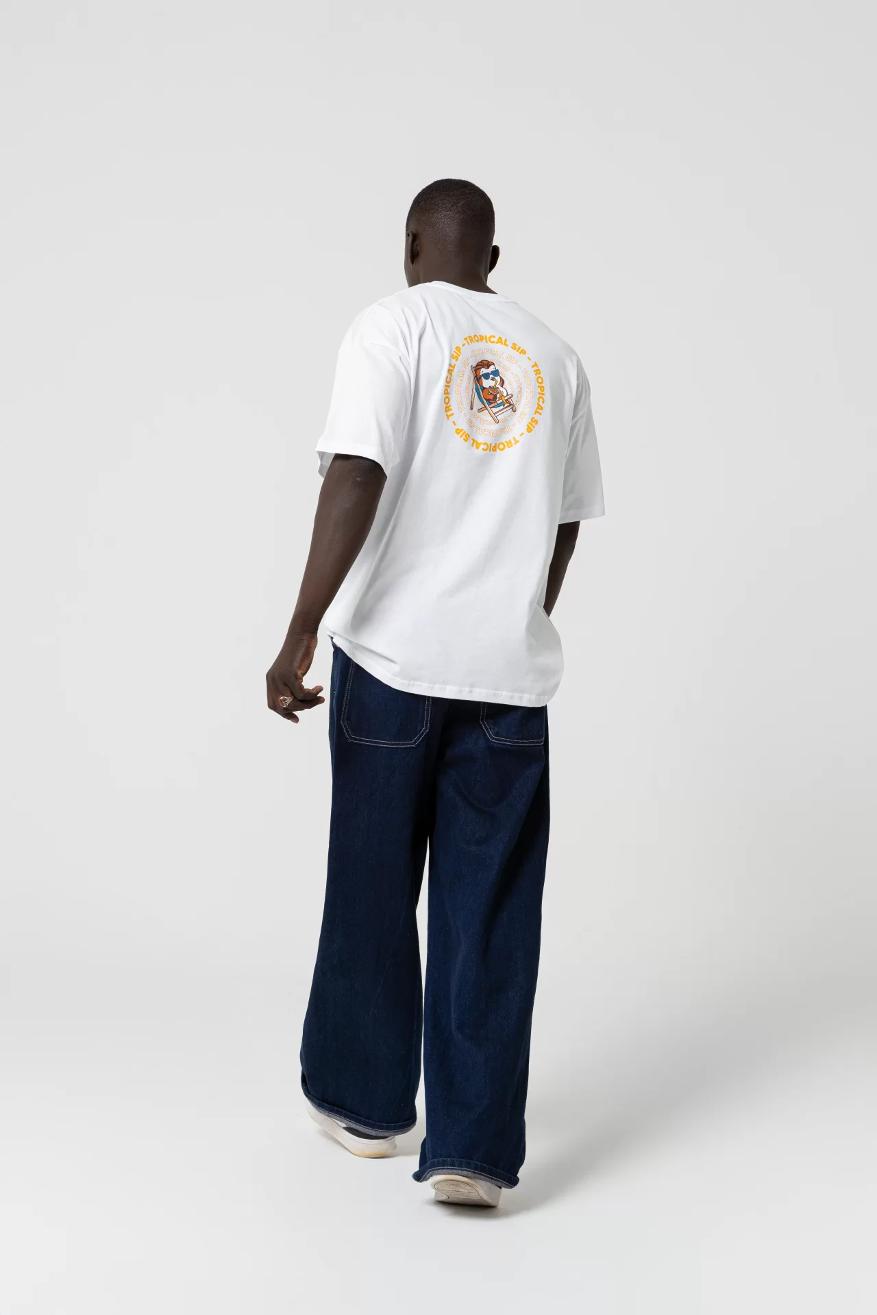 Tropical Oversize Beyaz T-Shirt
