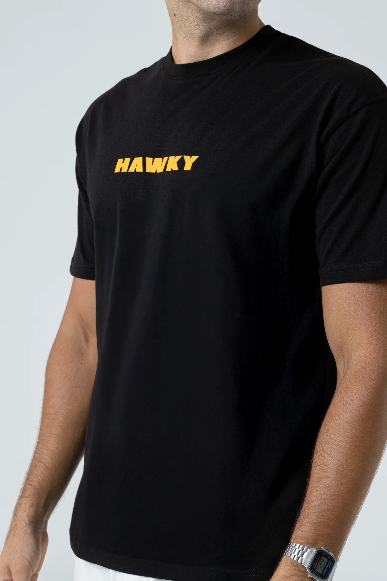 Tropical Oversize Siyah T-Shirt