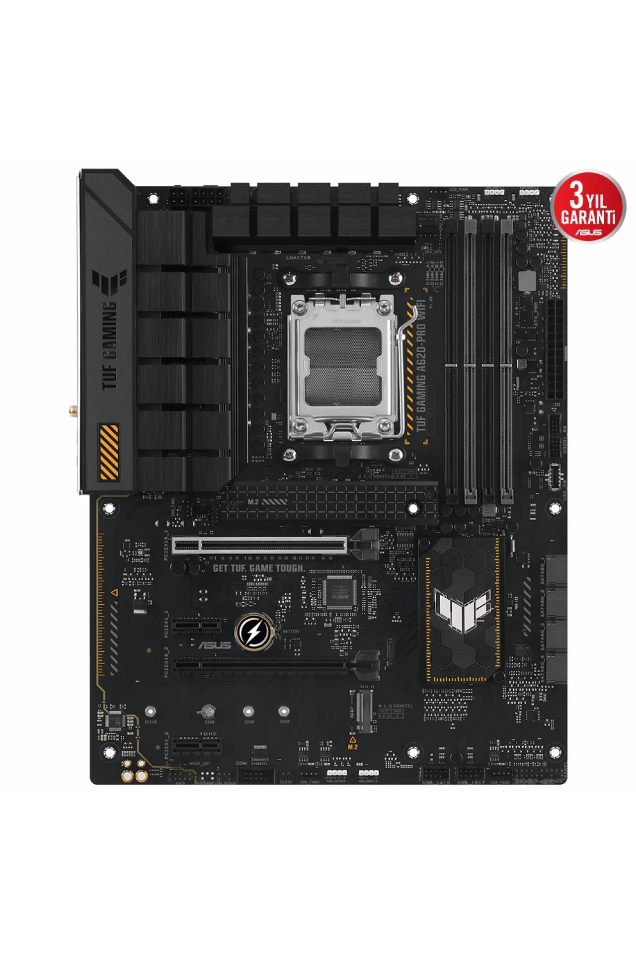 Asus Tuf Gaming A620-PRO WiFi 6400MHz (OC) DDR5 Soket AM5 M.2 HDMI DP ATX Anakart