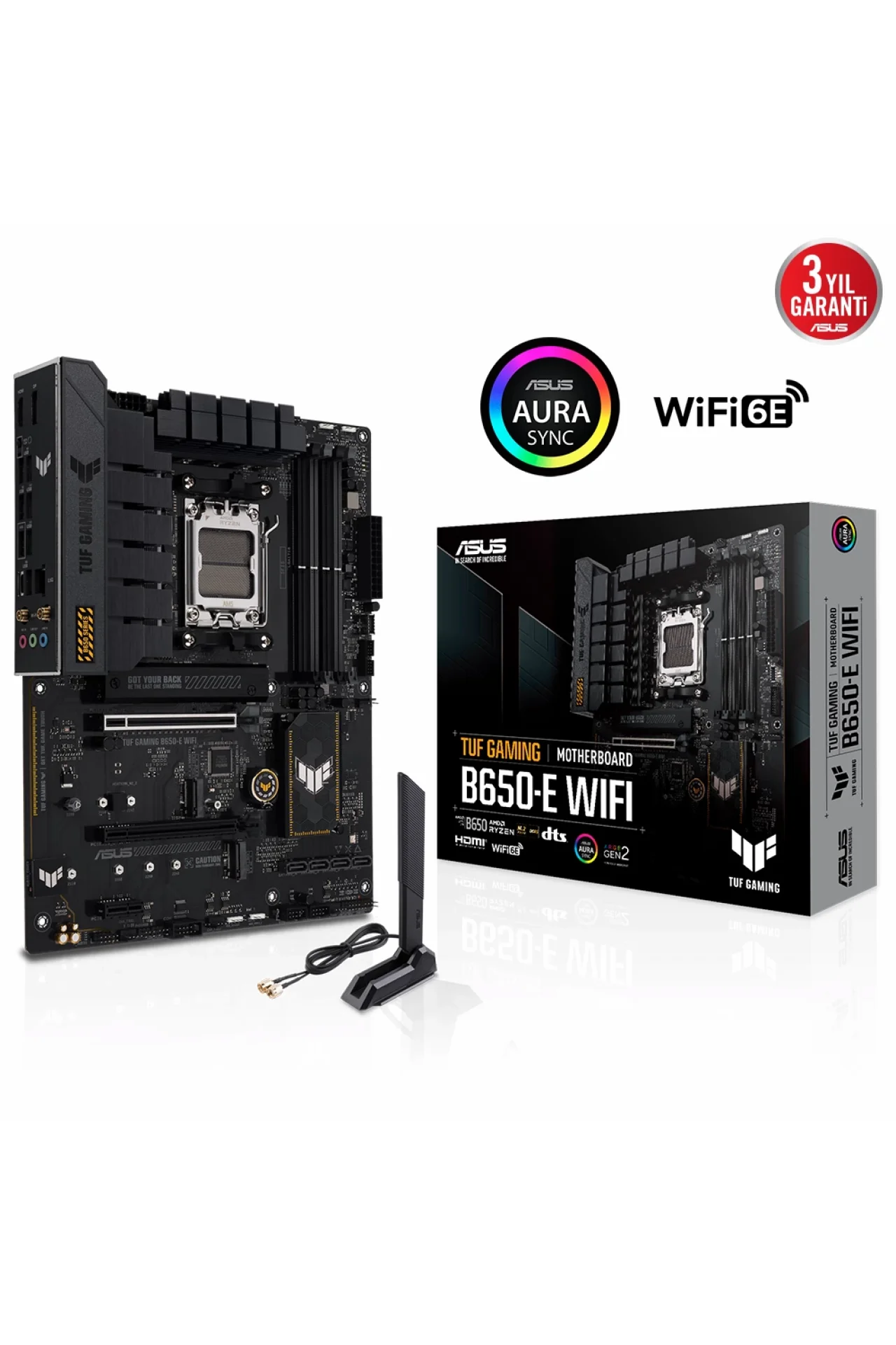 Asus Tuf Gaming B650-E WIFI 8000MHz (OC) DDR5 Soket AM5 M.2 HDMI DP ATX Anakart