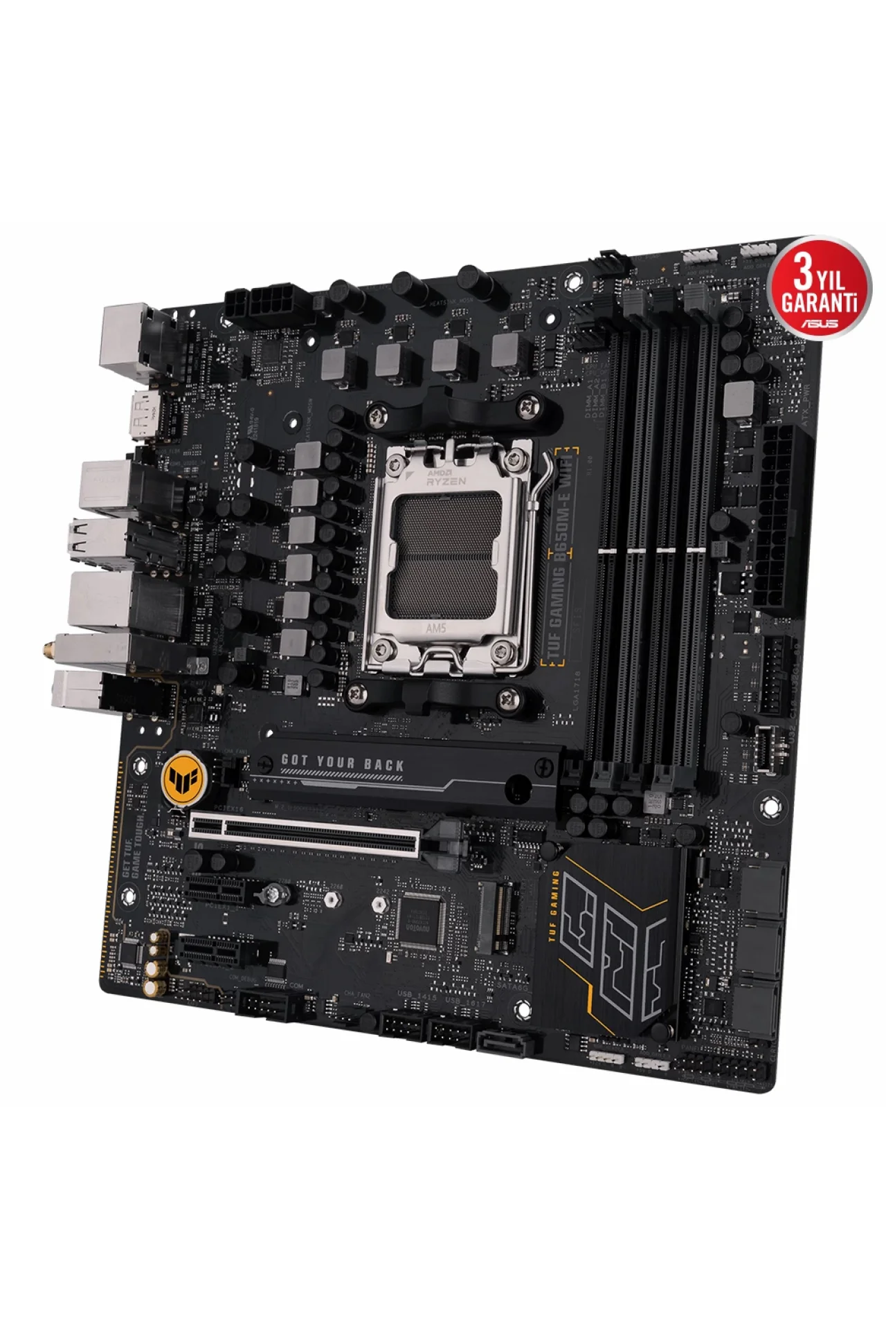 Asus Tuf Gaming B650M-E WiFi 6400MHz (OC) DDR5 Soket AM5 M.2 HDMI Mini DP mATX Anakart