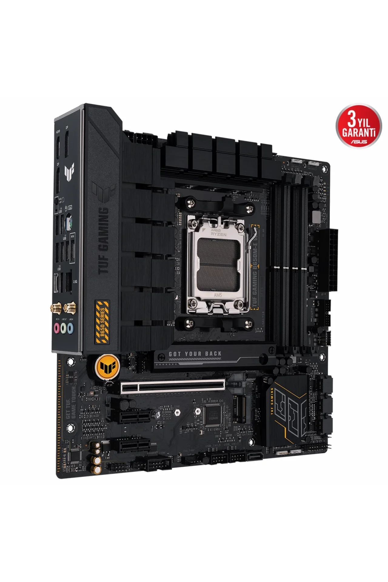 Asus Tuf Gaming B650M-E WiFi 6400MHz (OC) DDR5 Soket AM5 M.2 HDMI Mini DP mATX Anakart