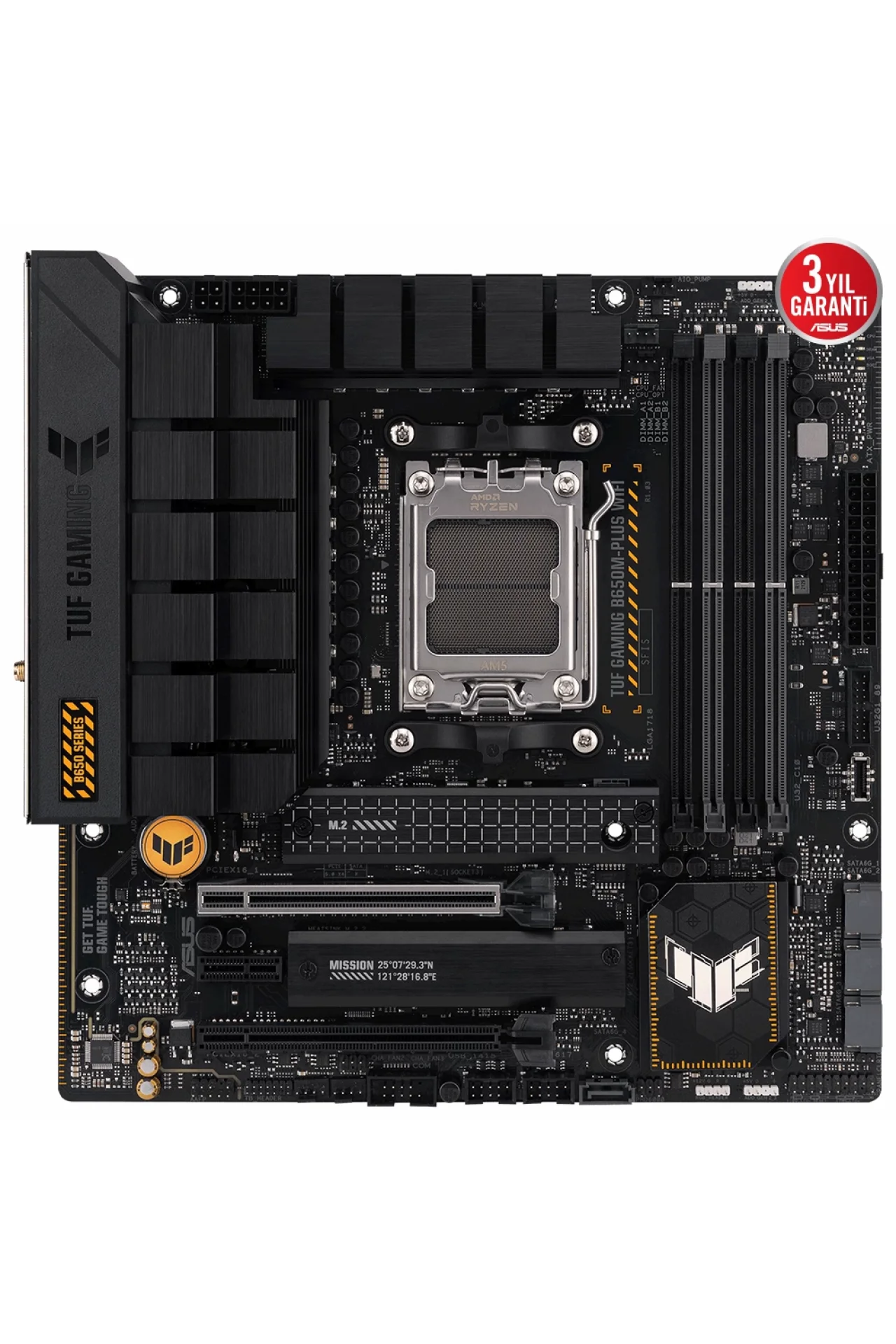 Asus Tuf Gaming B650M-PLUS WiFi 6400MHz(OC) DDR5 Soket AM5 M.2 HDMI DP mATX Anakart