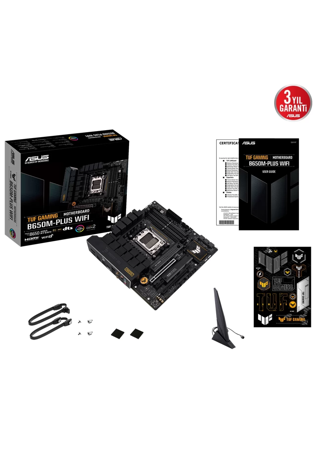Asus Tuf Gaming B650M-PLUS WiFi 6400MHz(OC) DDR5 Soket AM5 M.2 HDMI DP mATX Anakart