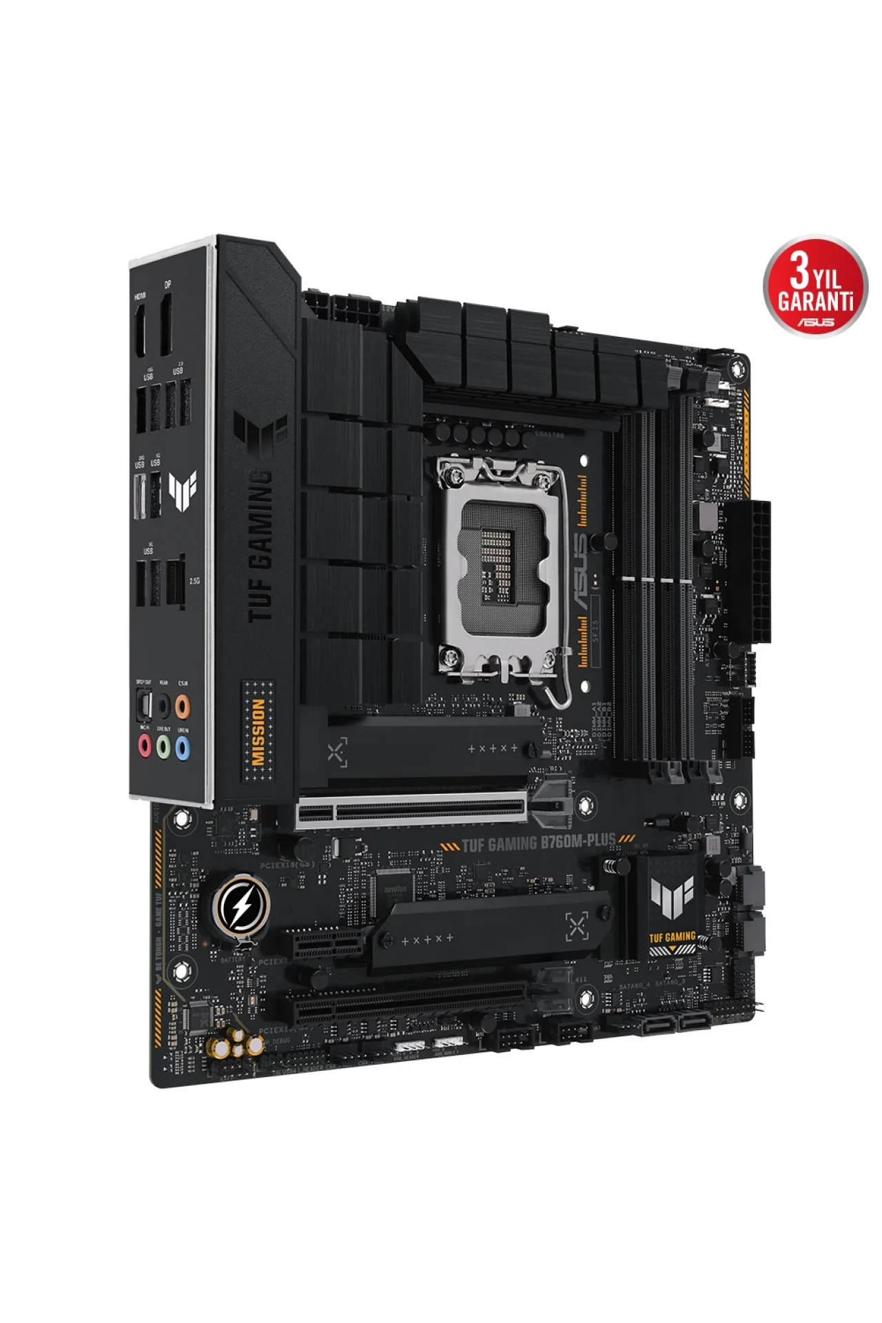 Asus Tuf Gaming B760M-Plus 7200MHz (OC) DDR5 Soket 1700 M.2 HDMI DP mATX Anakart