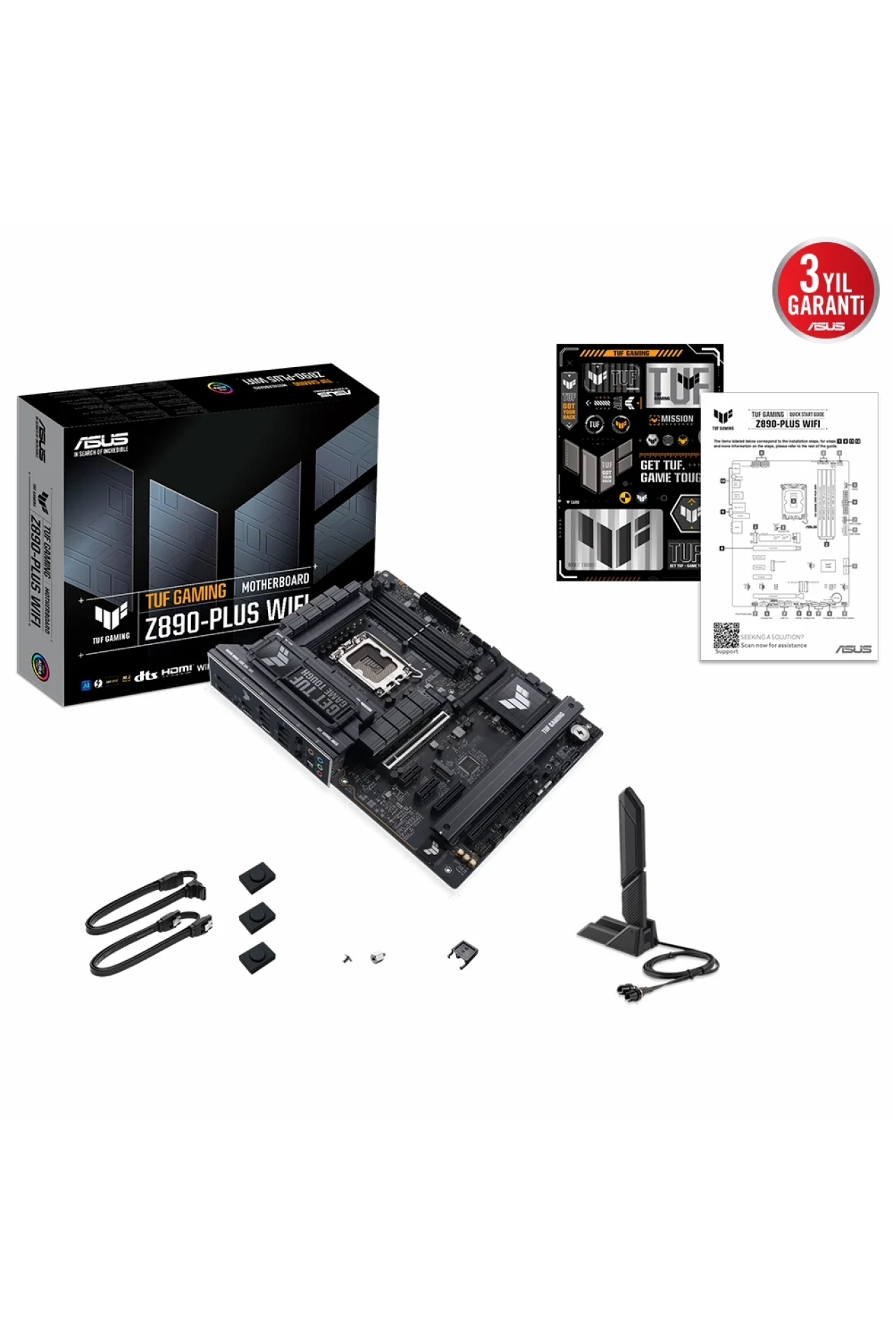 Asus TUF Gaming Z890-Plus WiFi 9066MHz (OC) DDR5 Soket LGA1851 M.2 HDMI DP ATX Anakart