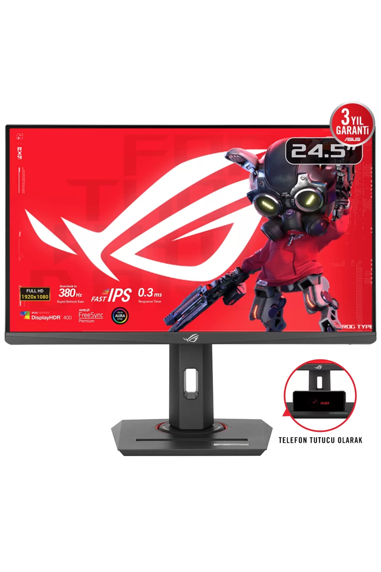 Asus ROG Strix XG259QNG 24.5 inç 380Hz 0.3ms Full HD Adaptive Sync Fast IPS Pivot Gaming Monitör