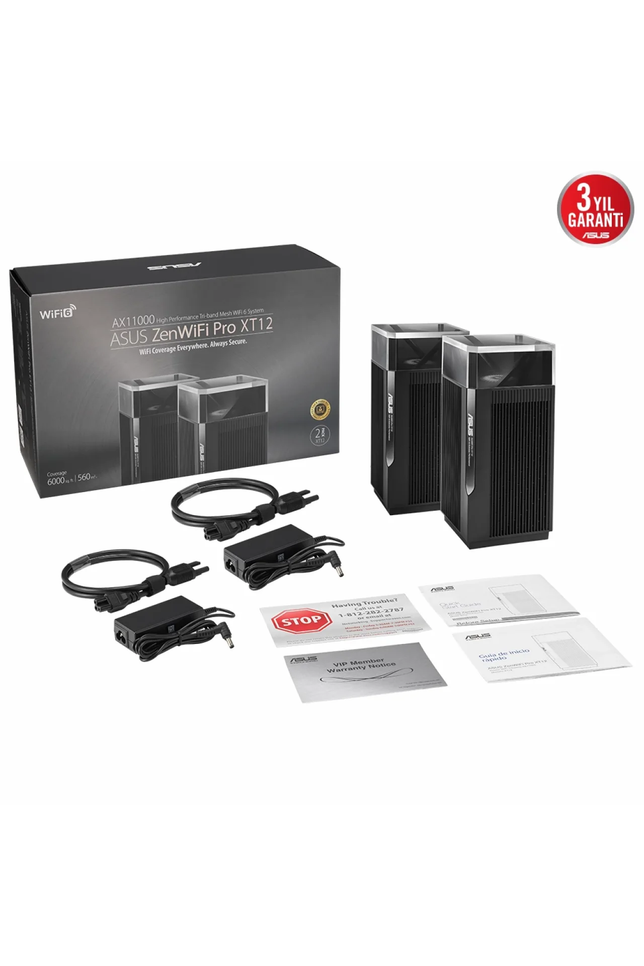 Asus ZenWifi Pro XT12 WiFi 6 Gaming Kablosuz Ağ Dağıtım Mesh Sistemi (2li paket)