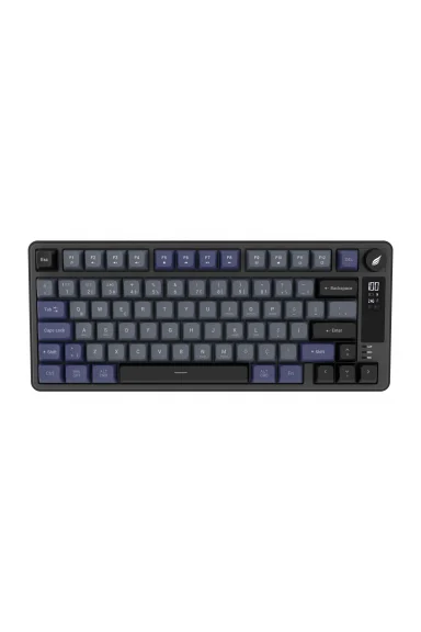HK255 Membrane LCD RGB Kablosuz/Bluetooth Gri Mor %75 Türkçe Gaming Oyuncu Klavye