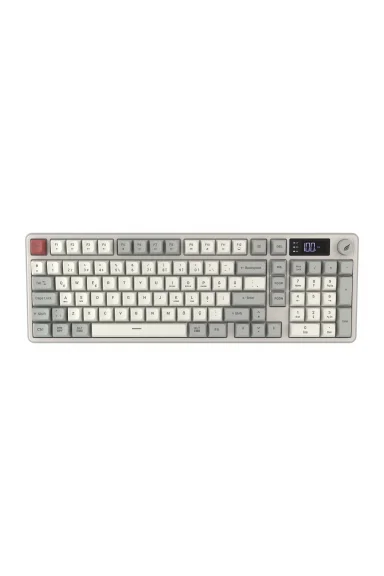 HK258 Membrane LCD RGB Kablosuz/Bluetooth Kırmızı Haki Full Türkçe Gaming Oyuncu Klavye