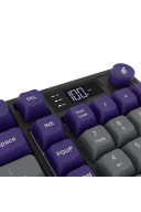 HK258 Membrane LCD RGB Kablosuz/Bluetooth Gri Mor Full Türkçe Gaming Oyuncu Klavye