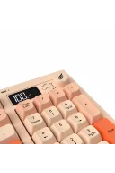 HK230 Membrane LCD RGB Kablosuz/Bluetooth Pembe Turuncu Full Türkçe Gaming Klavye