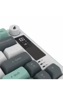 HK255 Membrane LCD RGB Kablosuz/Bluetooth Gri Yeşil %75 Türkçe Gaming Oyuncu Klavye