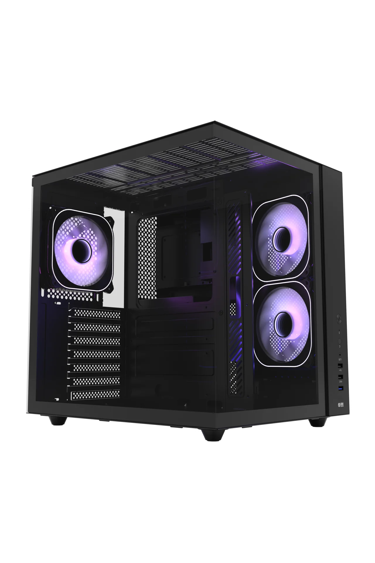 HC510 650W 80+ Bronze ARGB Akvaryum ATX Mid Tower Siyah Gaming Oyuncu Kasa