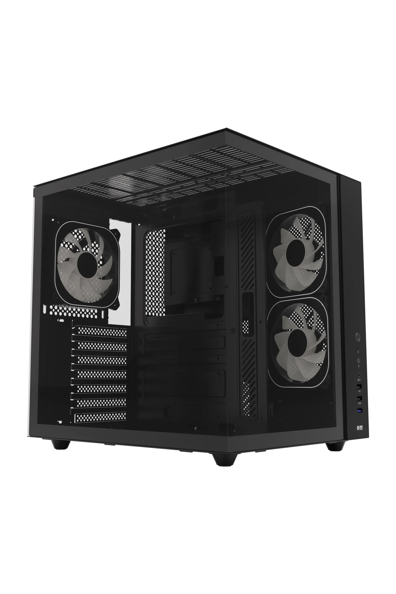 HC510 650W 80+ Bronze ARGB Akvaryum ATX Mid Tower Siyah Gaming Oyuncu Kasa
