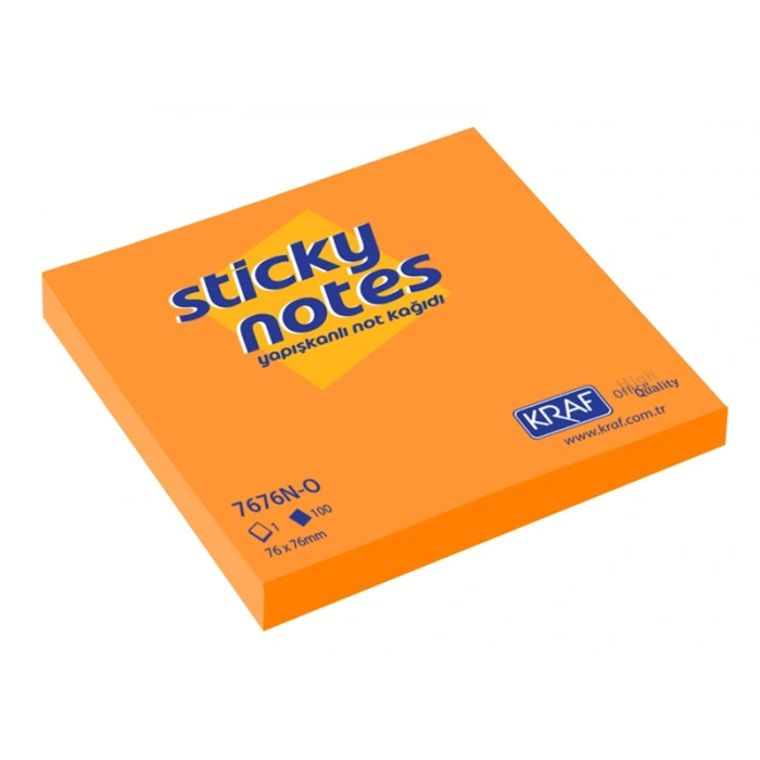 KRAF YAPIŞKANLI NOT KAĞIDI 76x76 NEON TURUNCU