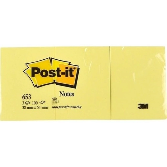 POST-IT YAPIŞKANLI NOT KAĞIDI SARI 38x51 100 YP