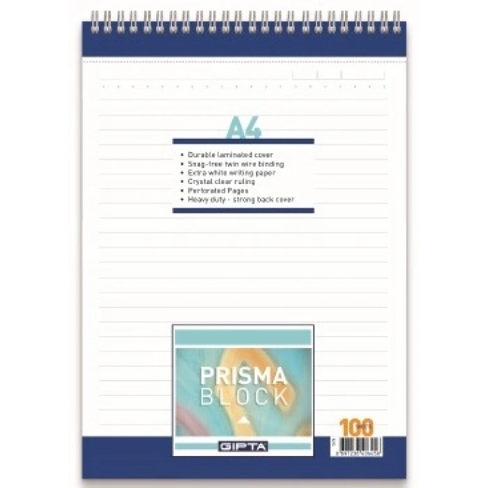 GIPTA BLOKNOT PRISMA A5 SPİRALLİ KARTON KAPAK 100 YP. ÇİZGİLİ