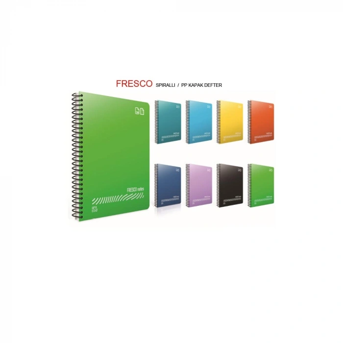 GIPTA DEFTER EKO FRESCO A5 SPİRALLİ PP KAPAK 96 YP. KARELİ