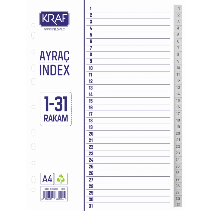 KRAF SEPERATÖR 1-31 RAKAM