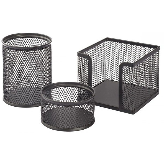 KRAF PERFORE MASA SETİ 3 LÜ SİYAH (KALEMLİK)