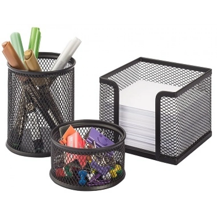 KRAF PERFORE MASA SETİ 3 LÜ SİYAH (KALEMLİK)