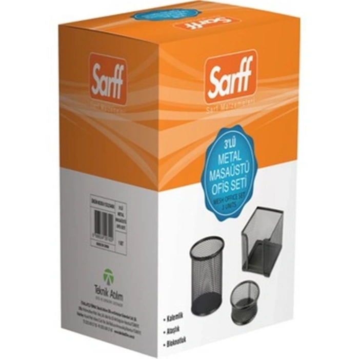 SARFF PERFORE MASA SETİ 3 LÜ SİYAH (KALEMLİK)