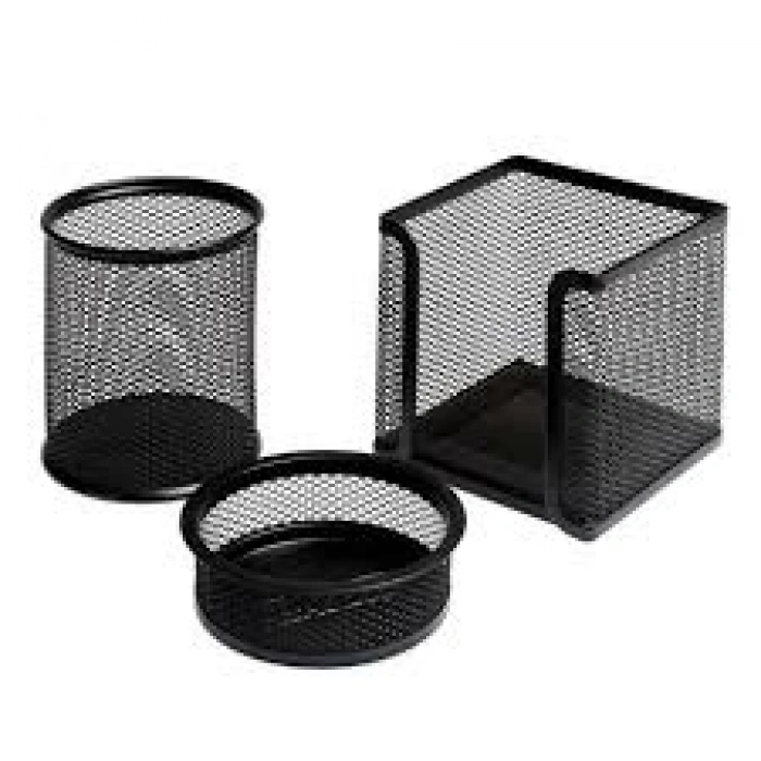 SARFF PERFORE MASA SETİ 3 LÜ SİYAH (KALEMLİK)