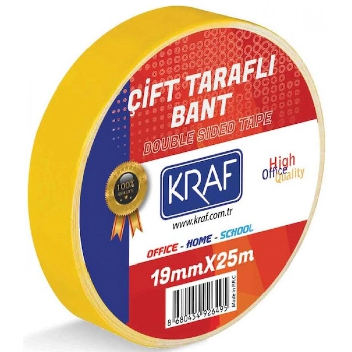 KRAF ÇİFT TARAFLI BANT 19mm x 25m