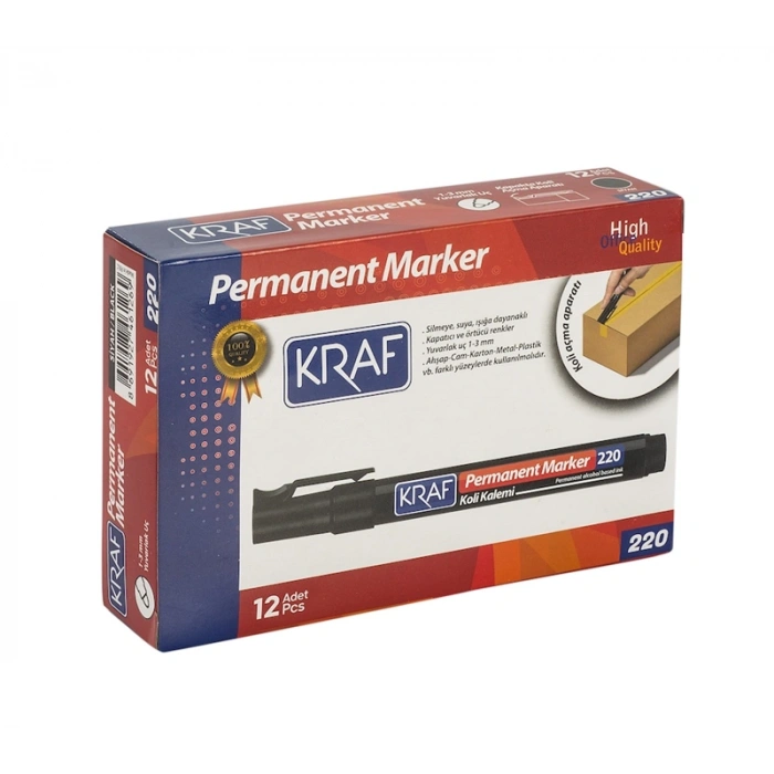 KRAF PERMANENT MARKÖR YUVARLAK UC SİYAH