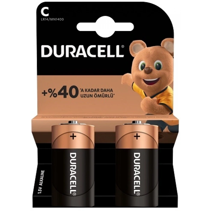 DURACELL PİL 2 Lİ C ORTA BOY LR-14