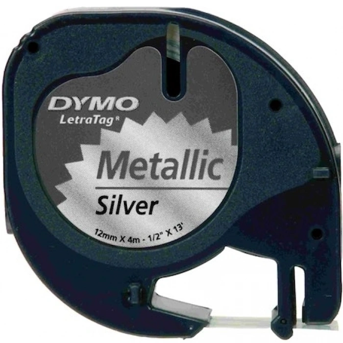 DYMO ŞERİT LETRATAG METALİK 12MM x 4MT GRİ