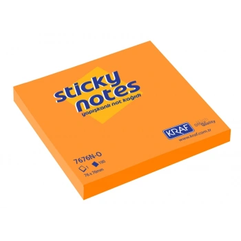 KRAF YAPIŞKANLI NOT KAĞIDI 76x76 NEON TURUNCU