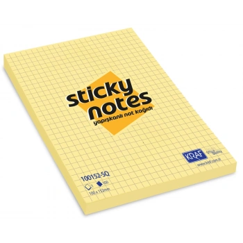 KRAF YAPIŞKANLI NOT KAĞIDI 100x152 SARI KARELİ