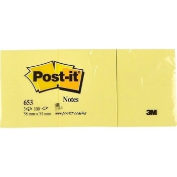 POST-IT YAPIŞKANLI NOT KAĞIDI SARI 38x51 100 YP
