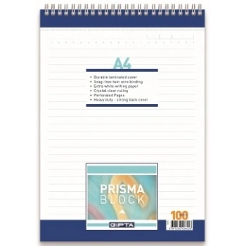 GIPTA BLOKNOT PRISMA A5 SPİRALLİ KARTON KAPAK 100 YP. KARELİ
