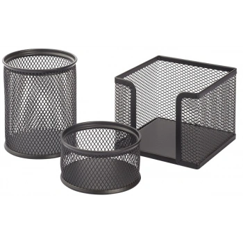 KRAF PERFORE MASA SETİ 3 LÜ SİYAH (KALEMLİK)