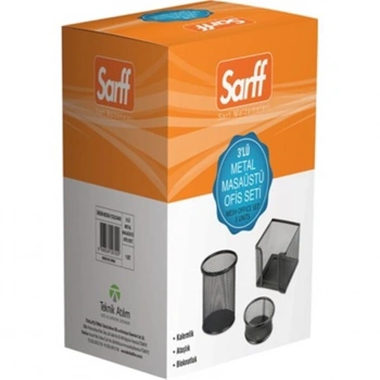 SARFF PERFORE MASA SETİ 3 LÜ SİYAH (KALEMLİK)