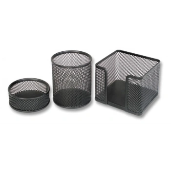 BION MASA SETİ PERFORELİ 3 LÜ SİYAH (KALEMLİK)