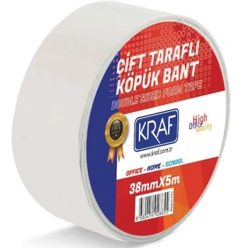 KRAF ÇİFT TARAFLI KÖPÜK BANT 38mm x 5mt