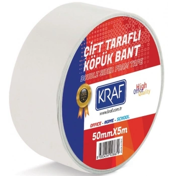 KRAF ÇİFT TARAFLI KÖPÜK BANT 50mm x 5mt